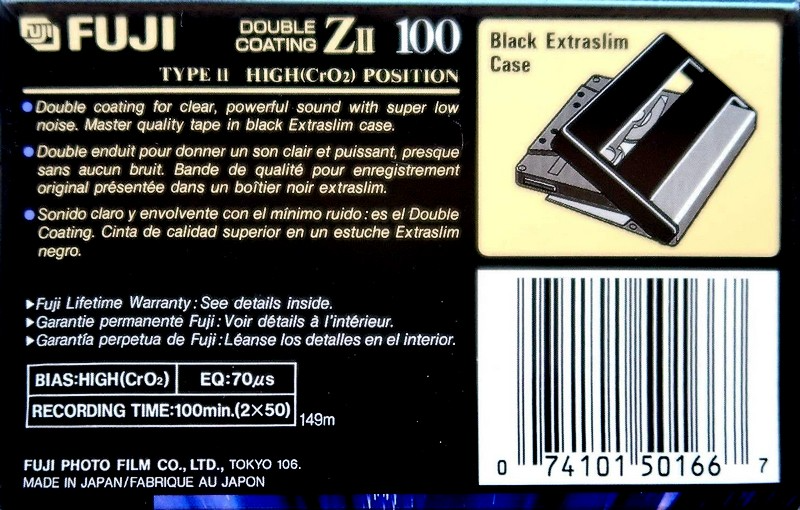 Compact Cassette Fuji Z II 100 Type II Chrome 1995 North America