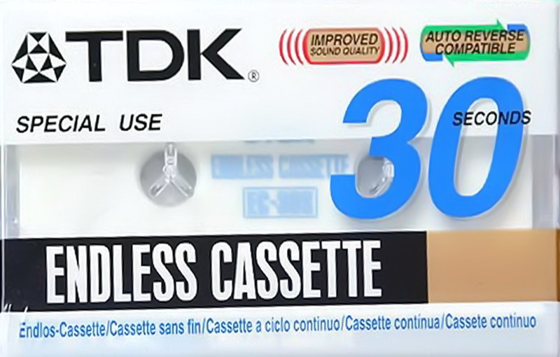 Compact Cassette TDK EC Endless 30 sec "EDL-30EB" Endless Cassette 1990 Europe