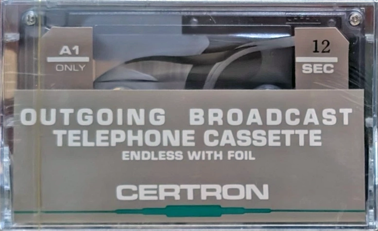 Compact Cassette Certron 12 sec Endless Cassette 1986 USA
