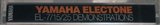 Compact Cassette Yamaha Electone "EL-7/15/25" Demonstration Tape Japan