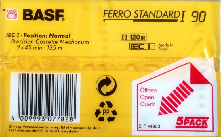 5 pack BASF Ferro Standard I 90 Type I Normal 1991 Europe