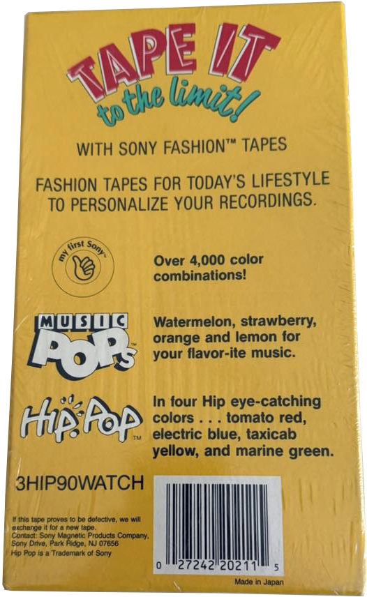 Promo Sony Hip-Pop 90 "3HIP90WATCH" Type I Normal 1988 USA