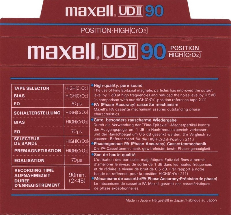 Compact Cassette: Maxell / Hitachi Maxell - UDII 90