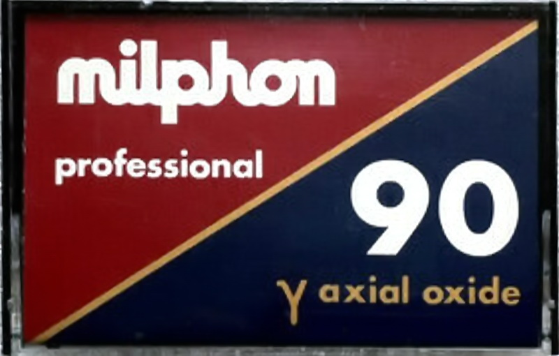 Compact Cassette Milphon 90 "Professional" Type I Normal 1976 Italy