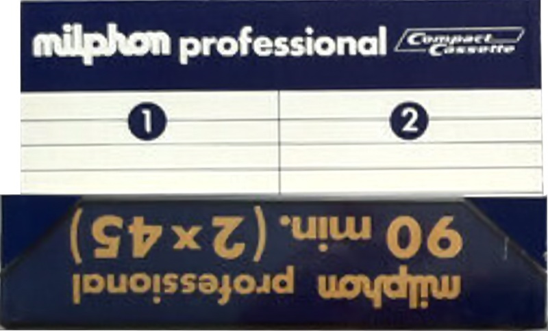 Compact Cassette Milphon 90 "Professional" Type I Normal 1976 Italy