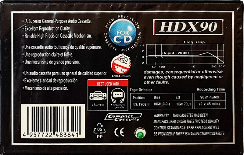 Compact Cassette Kimpaku 90 "HDX" Type II Chrome Europe