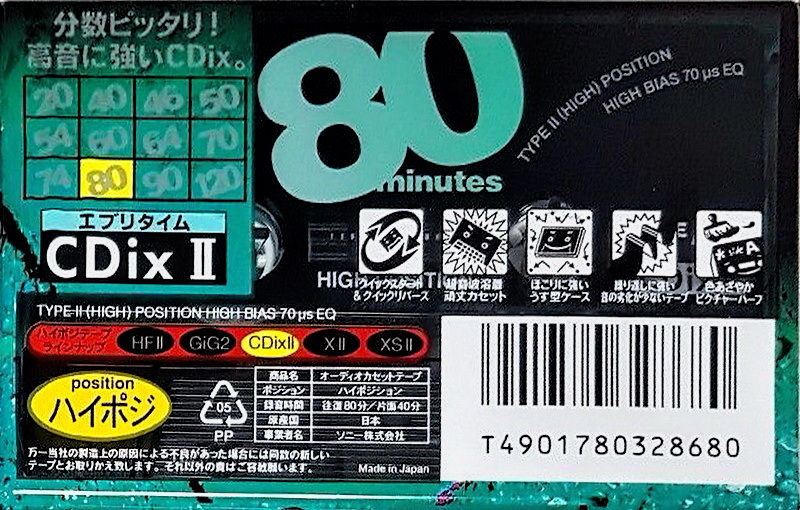 Compact Cassette: Sony  - CDix II 80