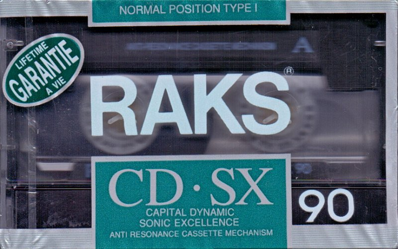 Compact Cassette RAKS CD-SX 90 Type I Normal 1990 Europe