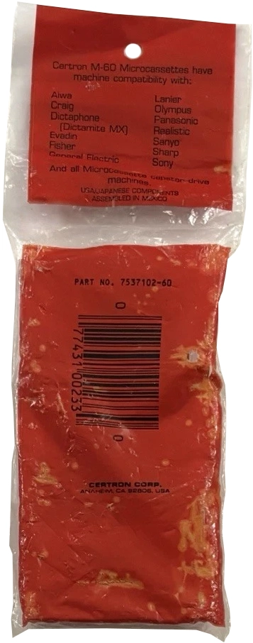 Soft Pack Certron 60 Type I Normal 1985 USA