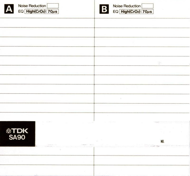 Compact Cassette TDK SA 90 Type II Chrome 1985 North America