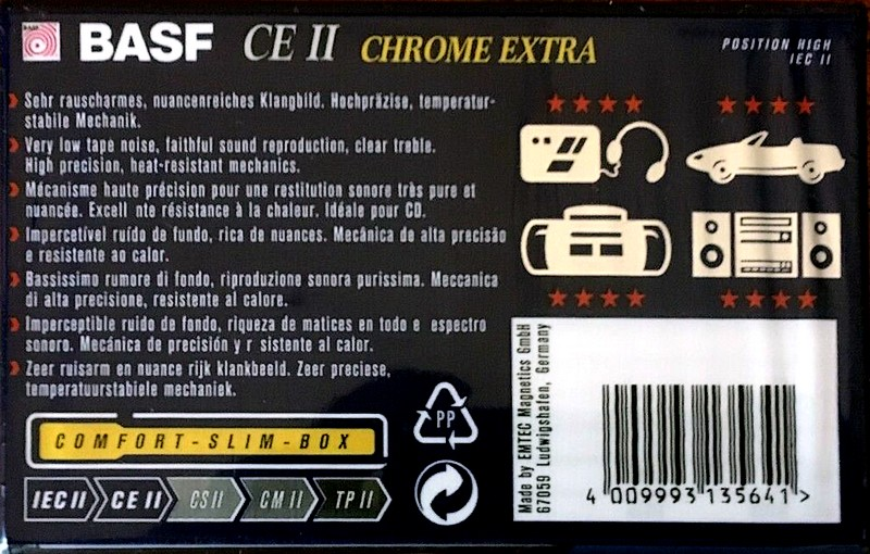 Compact Cassette BASF CE II Chrome Extra 46 Type II Chrome 1995 Europe