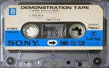 Compact Cassette Sony 30 "HMK-33/33B" Demonstration Tape 1977 Japan