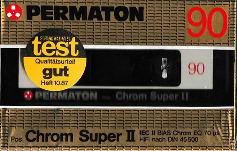 Compact Cassette Permaton Chrom Super II 90 Type II Chrome 1984 Europe