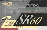 Compact Cassette TDK SR 60 "SR-60M" Type II Chrome 1990 Japan