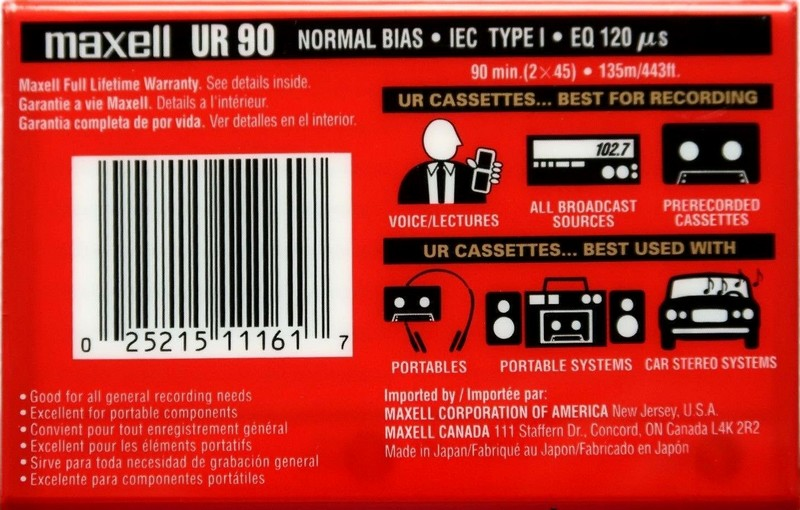 Compact Cassette: Maxell / Hitachi Maxell - UR 90