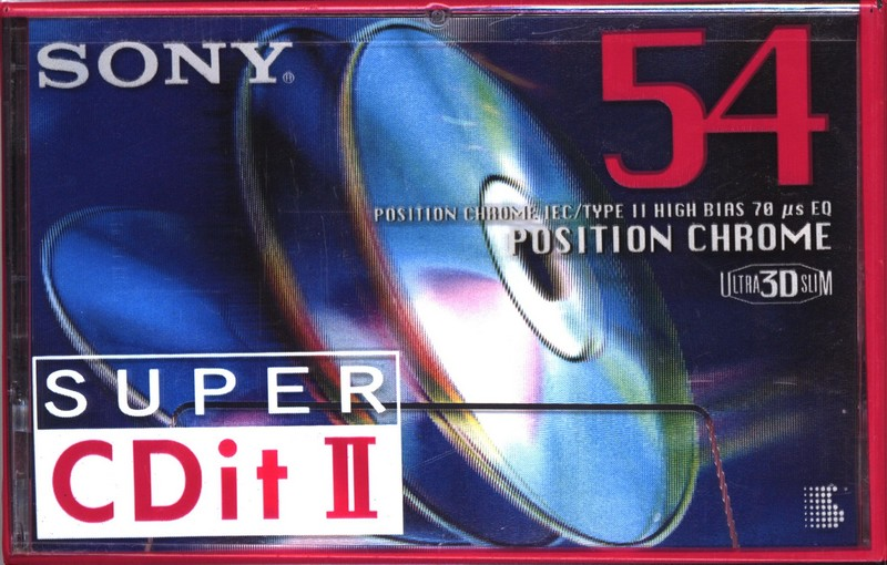 Compact Cassette Sony CDit II 54 "Super C-54SCD2" Type II Chrome 1997 Europe