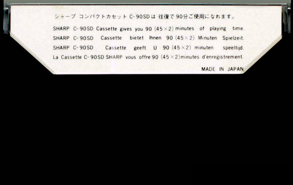 Compact Cassette Sharp SD 90 Type I Normal 1979 Worldwide