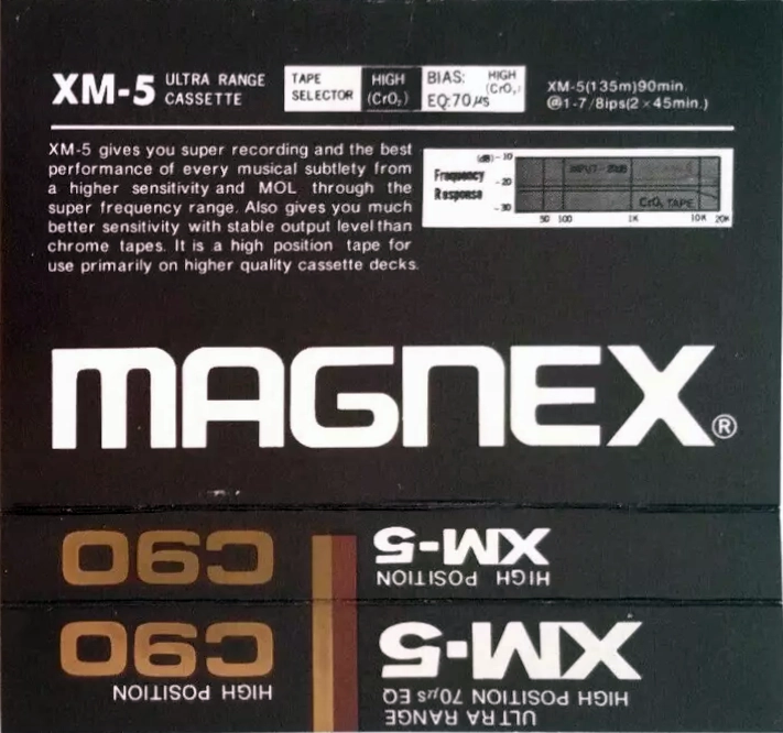 Compact Cassette Magnex 90 "XM-5" Type II Chrome 1986 Europe