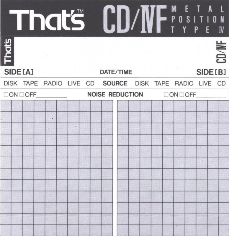 Compact Cassette Thats CD-IVF 100 Type IV Metal 1991 Europe