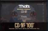 Compact Cassette Thats CD-IVF 100 Type IV Metal 1991 Europe