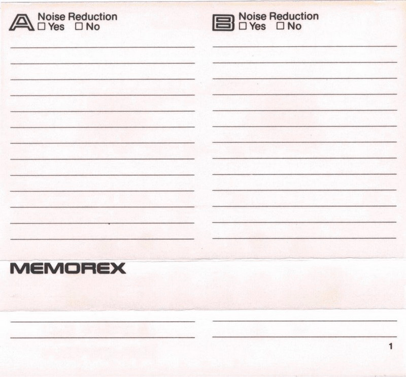 Compact Cassette Memorex dB 90 Type I Normal 1985 USA