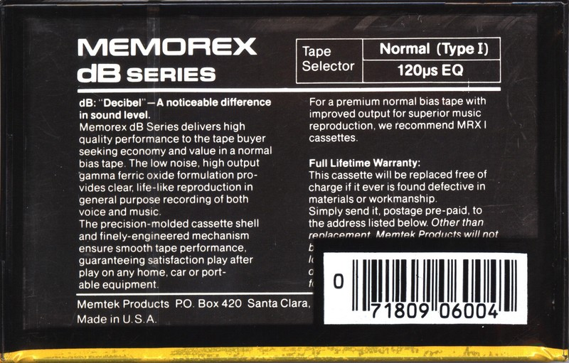 Compact Cassette: Memorex  - dB 90