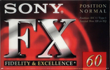 Compact Cassette Sony FX 60 "C-60FX1C" Type I Normal 1998 Europe