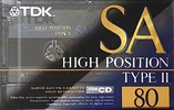 Compact Cassette TDK SA 80 "SA-80R" Type II Chrome 1992 Japan