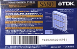 Compact Cassette TDK SA 80 "SA-80R" Type II Chrome 1992 Japan