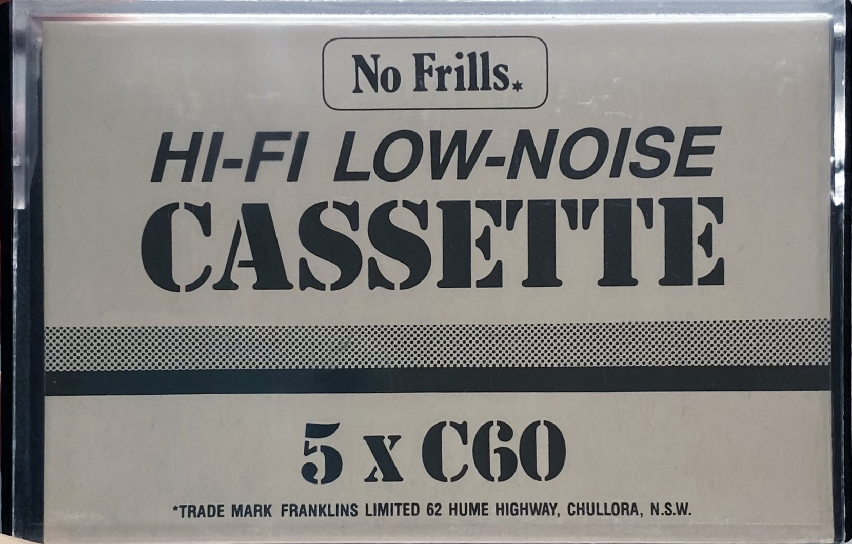 Compact Cassette No Frills 60 Type I Normal Australia, UK