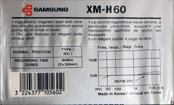 5 pack Samsung XM-H 60 Type I Normal 1990 Europe