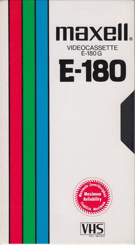 VHS, Video Home System Maxell 180 "E-180 G" Type II Chrome 1984 Europe
