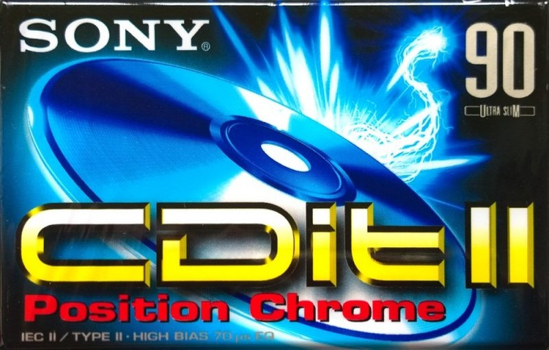 Compact Cassette Sony CDit II 90 "C-90CDIT2B" Type II Chrome 1996 Europe