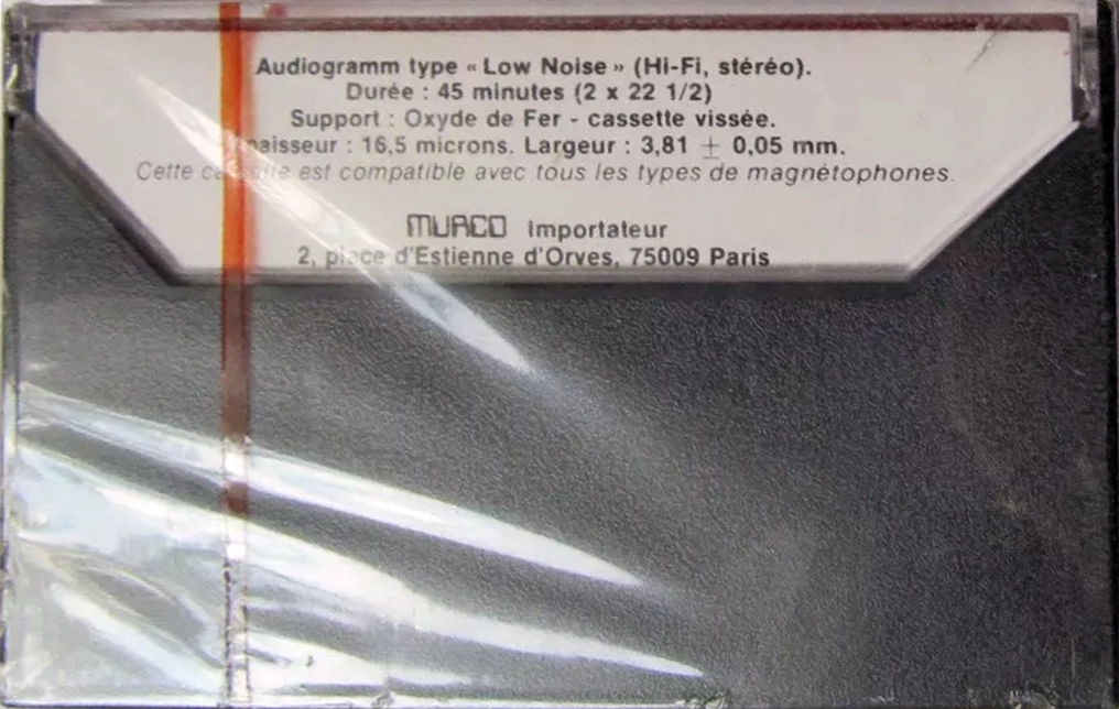 Compact Cassette Audiogramm 45 Type I Normal 1981 France