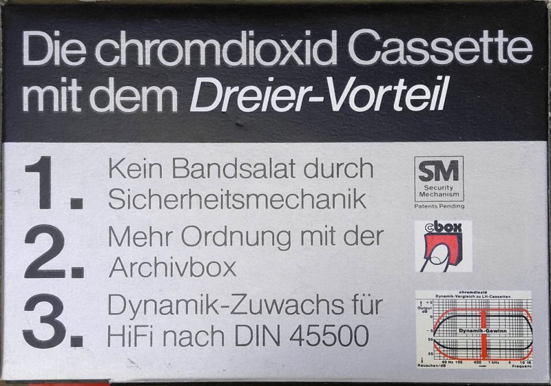 Compact Cassette BASF Chromdioxid 40 Type II Chrome 1977 Germany