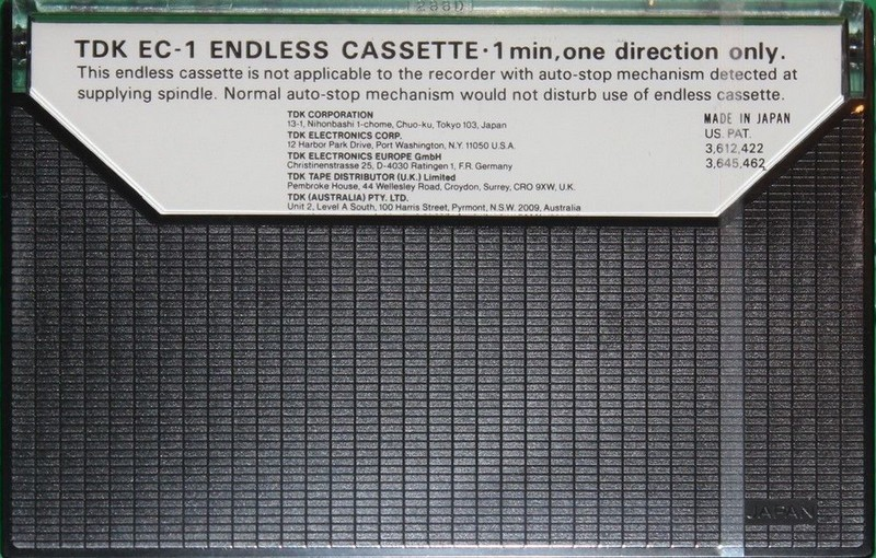Compact Cassette TDK 1 Type I Normal 1978 Japan