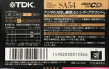 Compact Cassette TDK SA 54 "SA-54M" Type II Chrome 1990 Japan