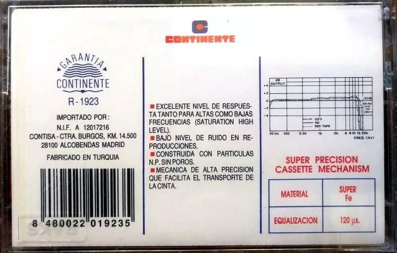 Compact Cassette Continent / Continente 60 "SP-X" Type I Normal Spain