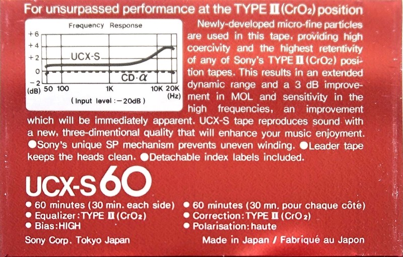 Compact Cassette: Sony  - UCX-S 60