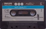 Compact Cassette Philips Chromium 90 "Hi-Fi Quality" Type II Chrome 1975 Europe
