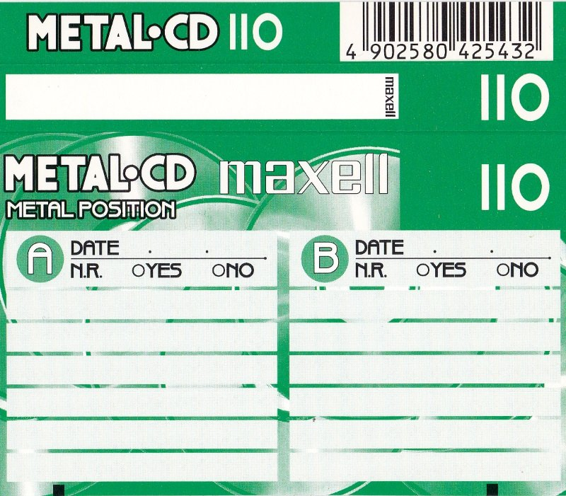 Compact Cassette Maxell Metal CD 110 Type IV Metal 1998 Europe
