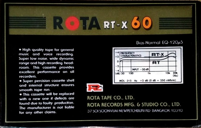 Compact Cassette ROTA RT-X 60 Type I Normal Thailand