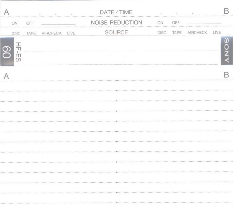 Compact Cassette: Sony  - HF-ES 60