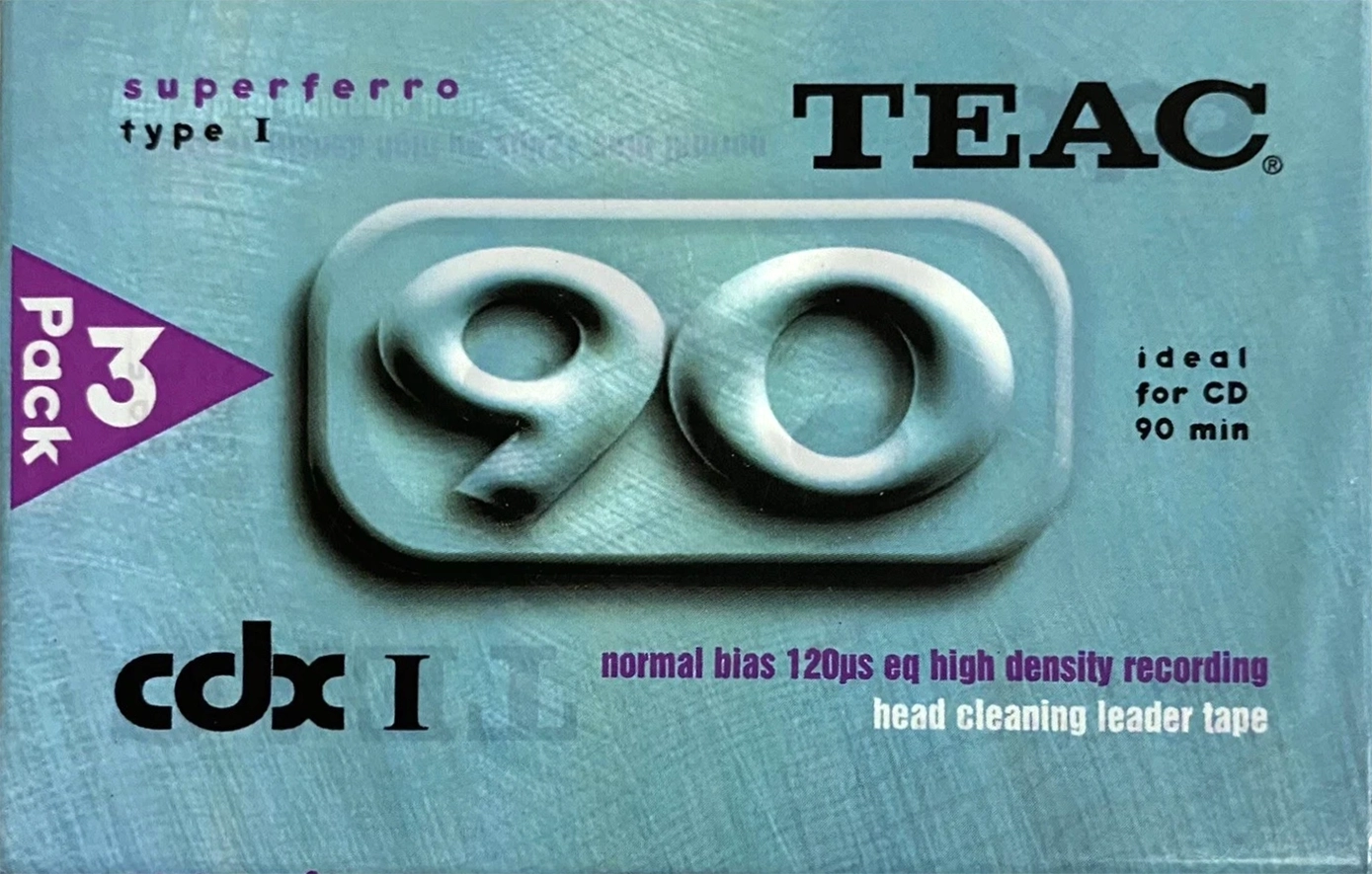 3 pack Teac CDX I 90 Type I Normal 1990 Australia