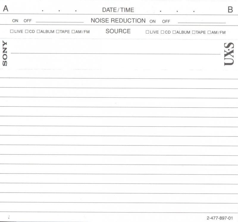 Compact Cassette Sony UX-S 60 Type II Chrome 1999 Europe