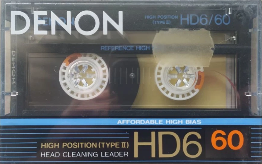 Compact Cassette Denon HD6 60 "HD6/60" Type II Chrome 1988 Europe, USA