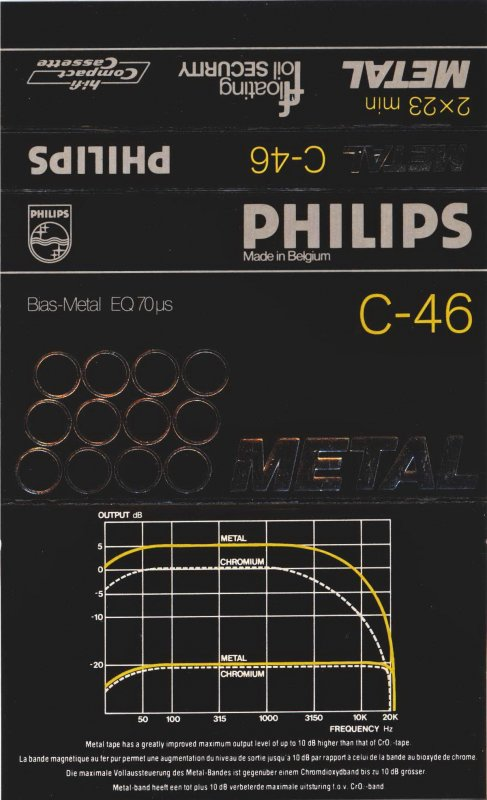 Compact Cassette Philips Metal 46 Type IV Metal 1978 Europe