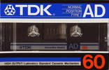 Compact Cassette TDK AD 60 Type I Normal 1985 Europe
