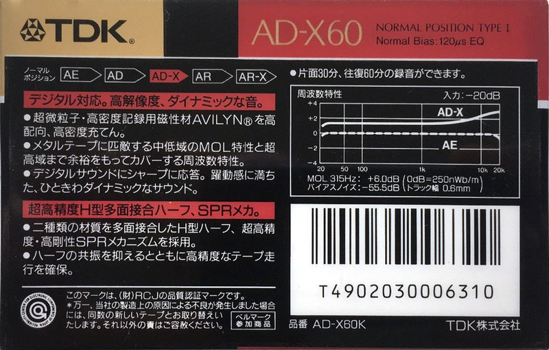 Compact Cassette: TDK  - AD-X 60