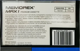 Compact Cassette Memorex MRX I 60 Type I Normal 1990 Canada, USA